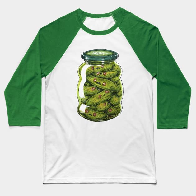 Pickles in a jar Baseball T-Shirt by NicolasRossius